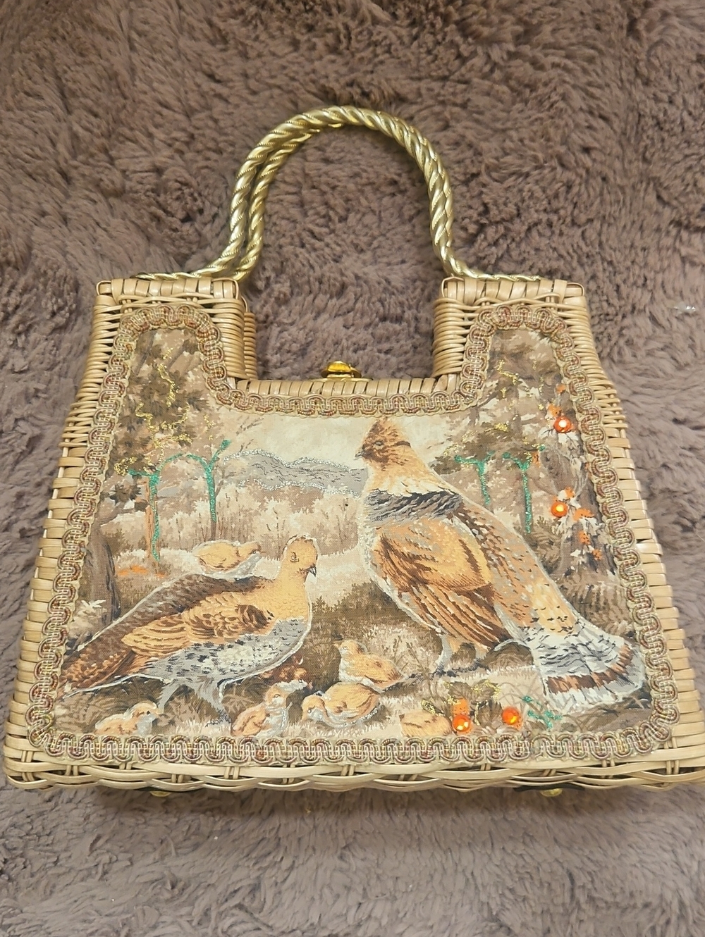 PRISTINE Wicker Handmade British Hong Kong Vintage Purse